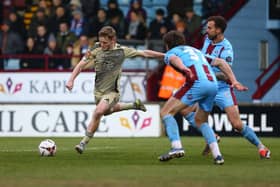 Harry Green pulled a goal back for Boro late in the defeat at high-flyers Scunthorpe United. Photo by Zach Forster.