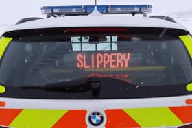 Police have issued a warning to motorists as driving rain lashes North Yorkshire.