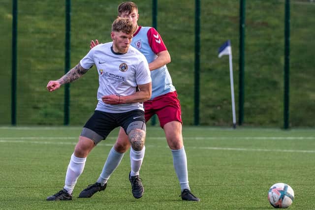 Karl Storr was on target for the Fishermen on Saturday. Photo by Brian Murfield