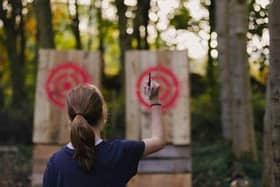 Axe Throwing Action Shot