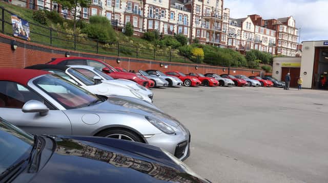 Porsches on the Prom 25 rolled into town on Sunday (June 8). Photo courtesy of Ewan Cameron