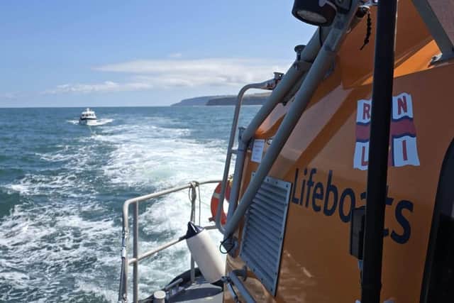 Whitby RNLI launched to rescue a fishing boat with engine failure on Monday July 20