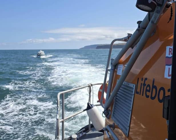 Whitby RNLI launched to rescue a fishing boat with engine failure on Monday July 20