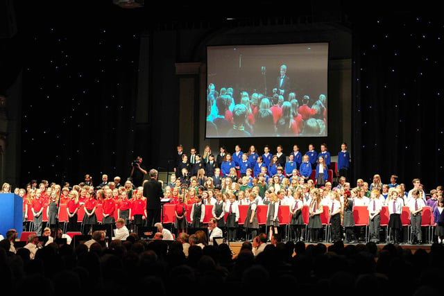 The choir of children from local schools at the Festive Spectacular on Saturday December 6, 2014.