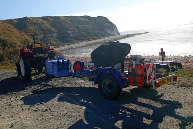 Shelagh E Wallace spotted this tractor at South Landing.