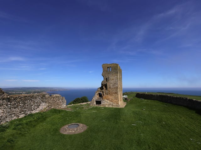 The castle sits high on the hill above Scarborough