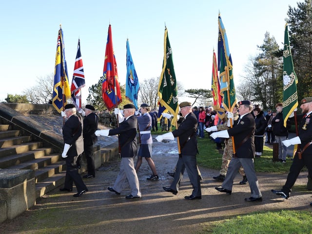Standard Bearers march to their positions