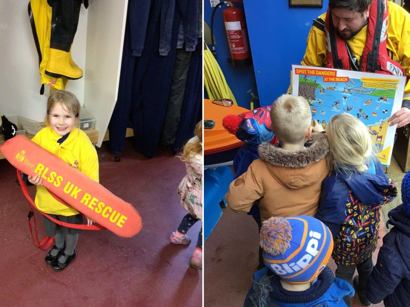 Lythe School youngsters learn all about the role of the lifeboat crew.