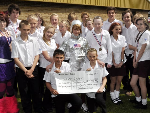 Students at Graham School who raised £2231.39 for Sports Relief by doing various sponsored activities. 102166