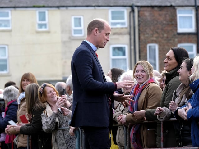 Prince William talks to the crowd
