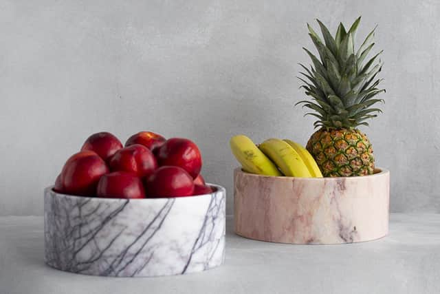 Cool marble makes a comeback - with statement pieces such as these bowls