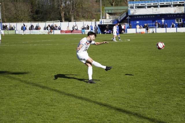 Layton Watts scored the late winner for Whitby Town at Lancaster City on Saturday afternoon.