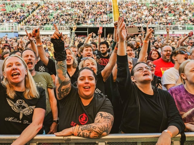 Fans singing their hearts out!