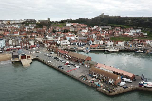 Aerial image of Scarborough Harbour.