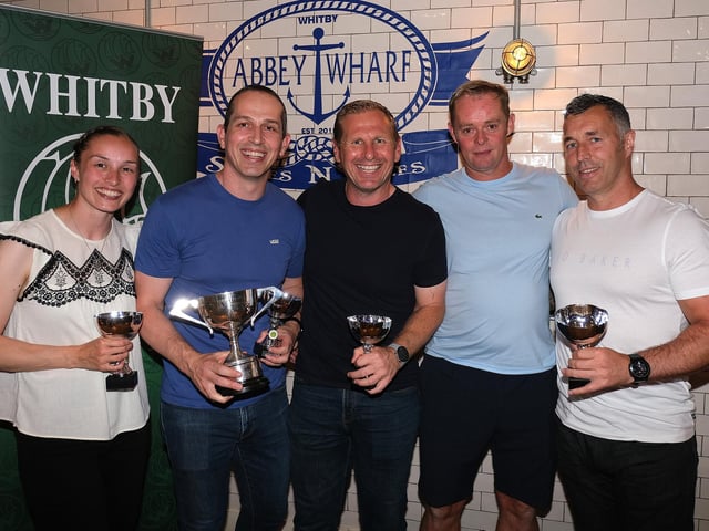 Men's over 40s, winners Fisherlads.