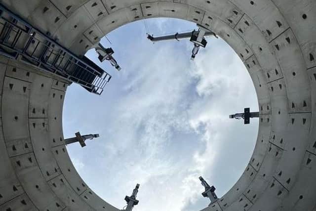 View from the bottom of a storage tank.