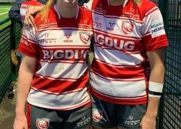 Former Scarborough RUFC juniors Steph Else, left and Zoe Aldcroft shone for Gloucester Hartpury