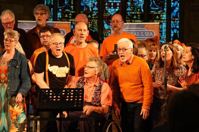 Funky Tuesday Choir on stage at the 2025 Big Ideas festival in St.Mary's Church. Photo by Alan Yarker