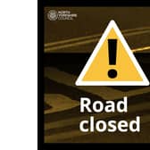 The A171 is closed at mill Lane, Burniston