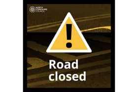 The A171 is closed at mill Lane, Burniston