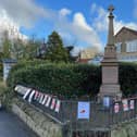 Sleights School children's work at the village war memorial.