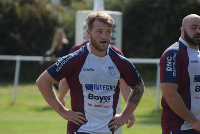 Scarborough RUFC skipper Drew Govier in action at Dronfield
