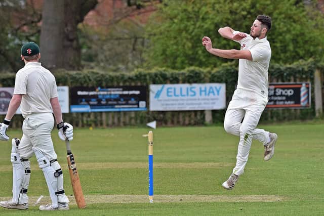 Brompton 2nds in bowling action earlier this season. Photo by Simon Dobson