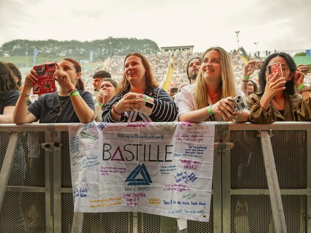 Fans at the barrier