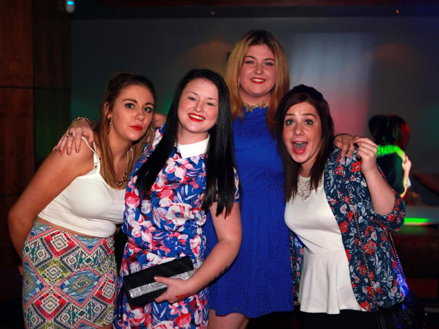 Natalie, Lauren, Leila-Faye and Chelsay having a fantastic night out in Blue Lounge