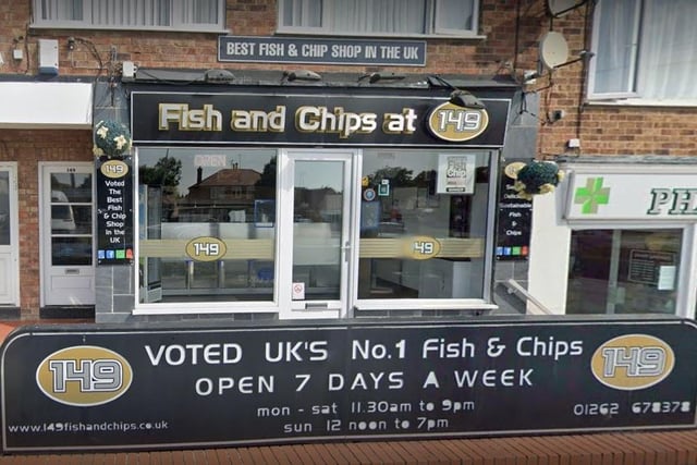 Fish and Chips at 149 is located on Marton Road, Bridlington. According to ChatGPT it is "renowned for serving traditional fish and chips with high-quality ingredients and crispy batter."