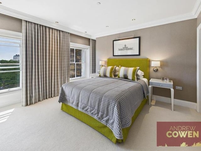 One of four bedrooms, with exceptional views from its windows.