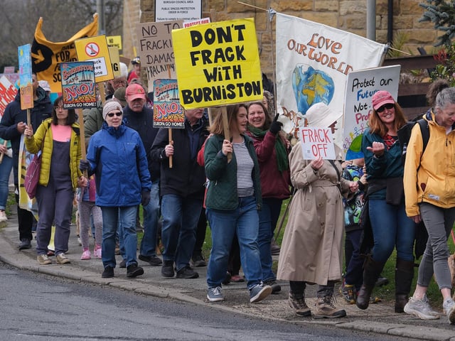 Residents march to get their point across. picture: Richard Ponter