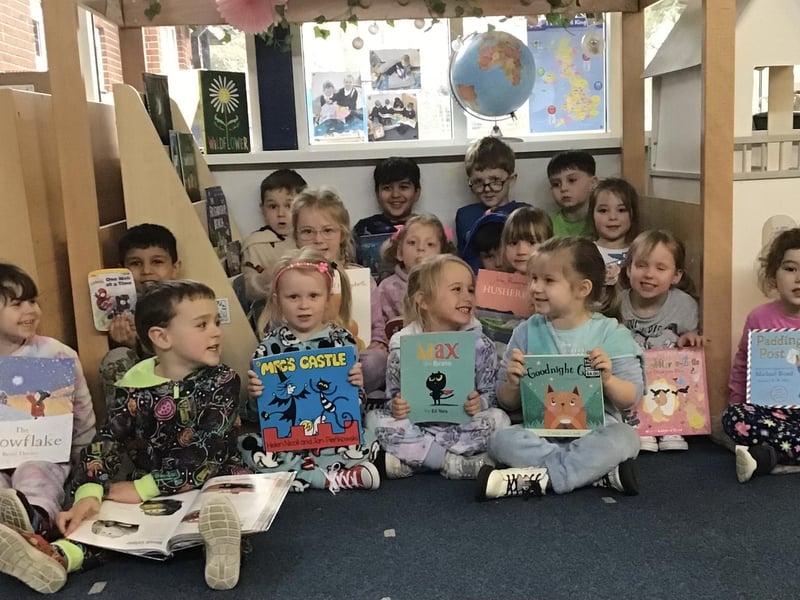 East Whitby Academy reception youngsters enjoying World Book Day.