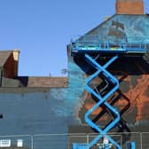 The massive piece of art, on the side of Quay Leisure, can be viewed at Palace Car Park.