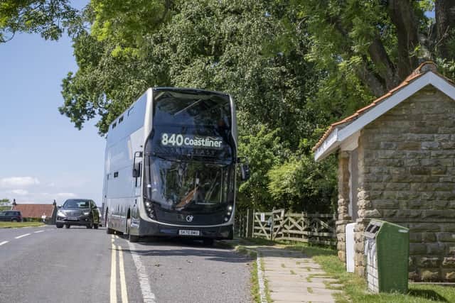 An 840 Coastliner bus in Goathland, one of the villages that would no longer be served if the Malton-Whitby section of the service is cut