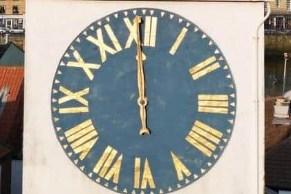 Drone photo of existing clock dial taken in September.