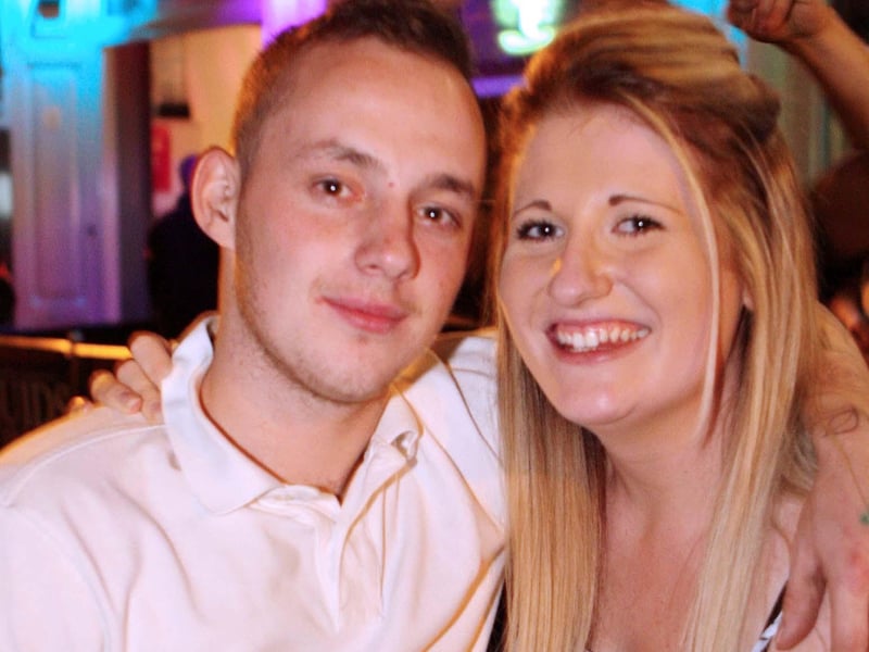 Liam and Becky having a great night out in town.