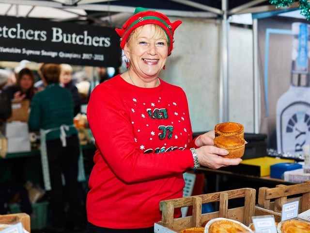 Pies galore at the Christmas market.
picture: David Lindsay