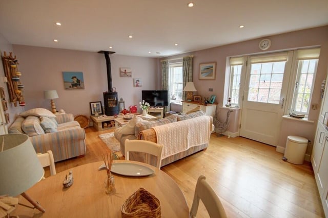 The open plan arrangement inside the cottage.