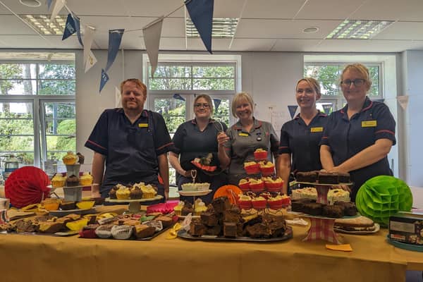 Matrons and staff at a Big Tea event at Scarborough Hospital.