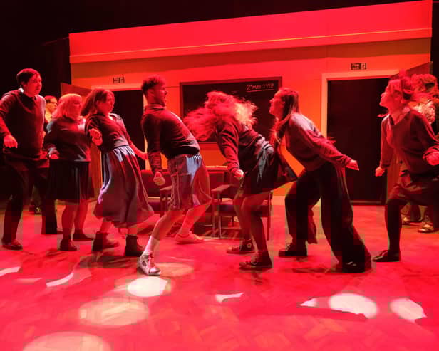 The cast of Education Education Education at the Stephen Joseph Theatre