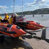 Scarborough's inshore lifeboat launching.