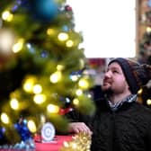 St Mary's Christmas Tree exhibition in Whitby - Shaun Clifford views the trees.
picture by Richard Ponter.