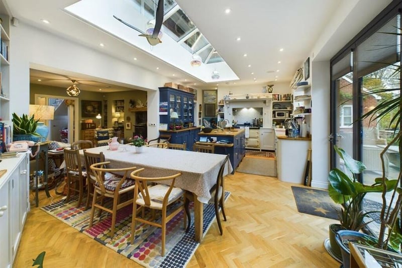 The open plan living and dining kitchen.