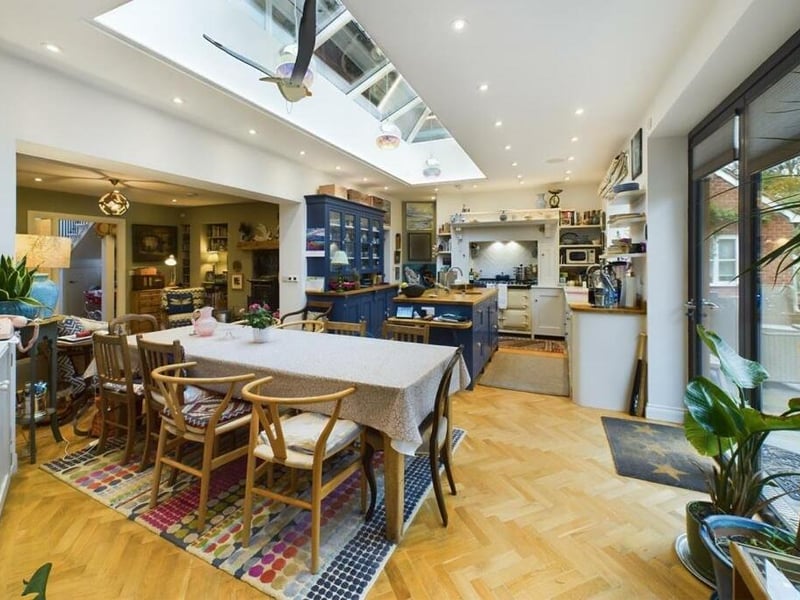 The open plan living and dining kitchen.