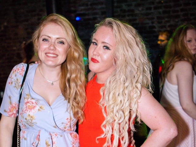 Aimee & Louise dressed up for their girls night out in Blue Lounge
