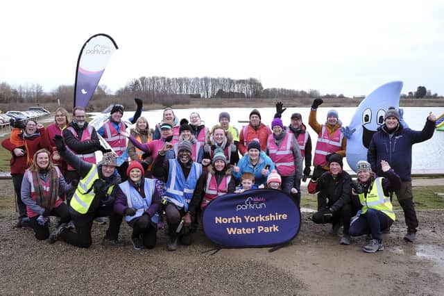 North Yorkshire Water Park organisers and supporters cheer the event. Photos by Richard Ponter
