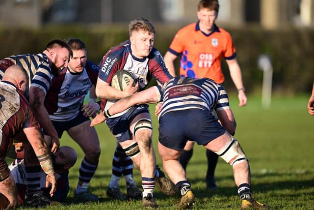Scarborough's Euan Govier in action at Pocklington RUFC. Photo by Andy Standing