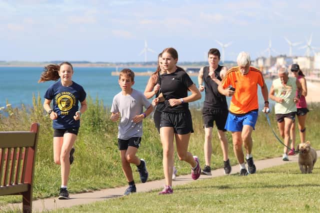 Several Bridlington Road Runners juniors in action at Sewerby parkrun last Saturday.      PHOTO BY TCF PHOTOGRAPHY