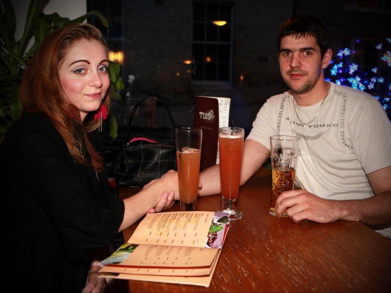 Emese and Roland find a quiet corner in Tui's cocktail bar.
142431e